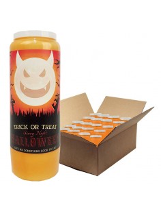 Halloween orange novena Kerzen - Trick or Treat - Box 20 Stück