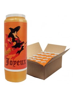 Candele di Halloween arancione novena - Strega - cartone 20 pezzi