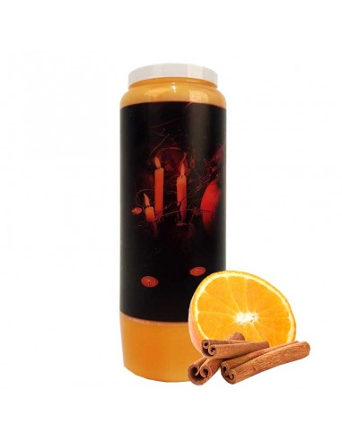 Halloween novena candle orange-cinnamon scented - Samhain pumpkin 2