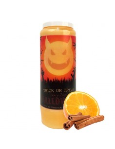 Halloween Novene Kerze Orange-Zimt duftend - Trick or Treat 2