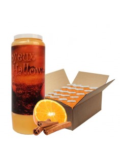 Velas Novena calabaza de Halloween aroma naranja y canela Caja 20 unid
