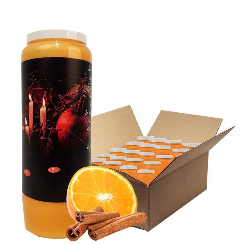 Velas Novena con aroma a naranja y canela Halloween Samhain 1 caja de 20 unidades
