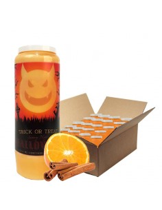 Bougies neuvaine parfum orange-cannelle Halloween Trick-Treat 2-20 pcs