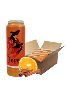 Bougies neuvaine parfum orange-cannelle Halloween Sorcière - 20 pcs