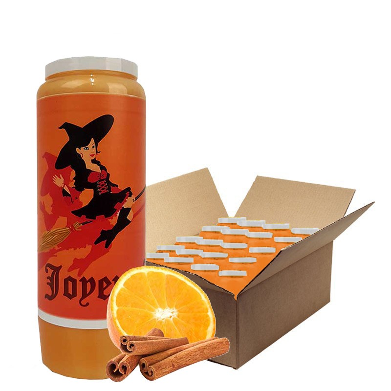 Novena candles orange-cinnamon scented Halloween Witch - carton 20 pcs