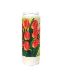 Novenenkerze für Ostern - Tulpen