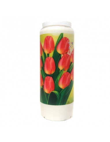 Novena candle for Easter - Tulips - carton 20 pieces