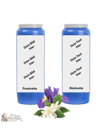Bougies de neuvaine parfumée au Jasmin et Iris - foncé - carton 20 pièces