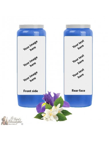 Novena candle Jasmine & Iris scented - dark - customizable