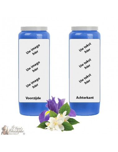 Novena candle Jasmine & Iris scented - dark - customizable