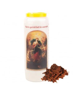 Bougie de neuvaine Marie qui défait les noeuds parfum bois de santal