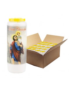 Bougie de neuvaine à Saint Christophe - carton 20 pièces