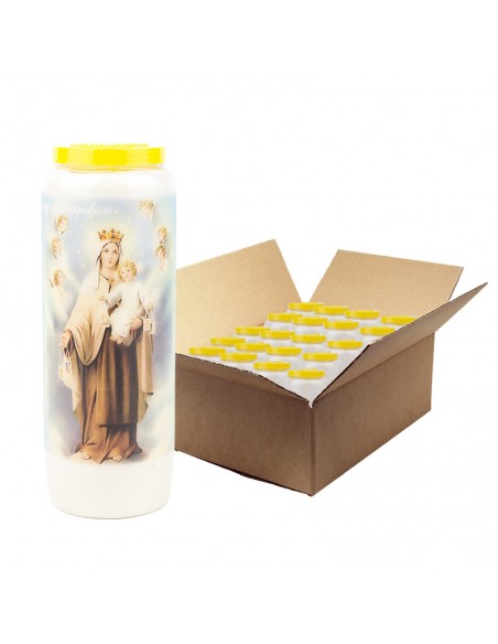 Vela Novena a la Virgen Escapulario - caja de 20 piezas