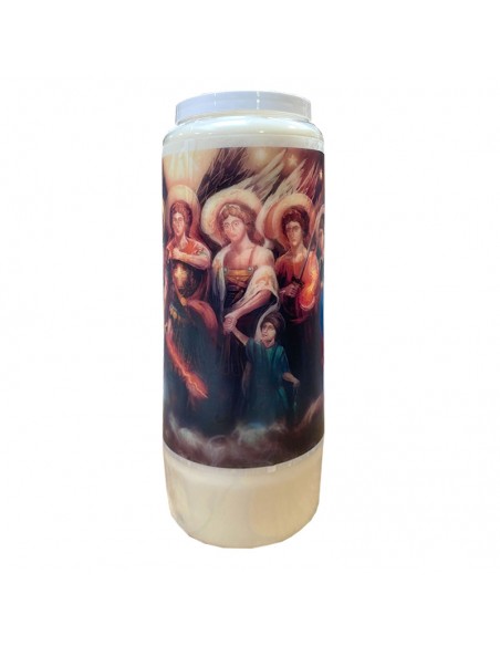 Novena candle with 7 Archangels scented with myrrh