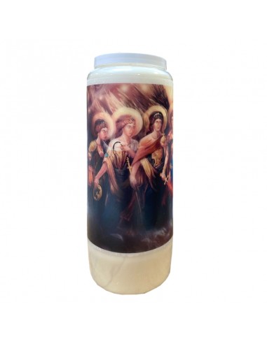 Novena candle with 7 Archangels scented with myrrh