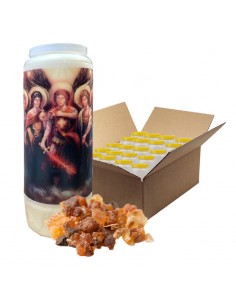 Velas de novena 7 arcángeles con aroma de mirra - caja de 20