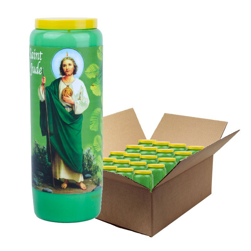 Groene noveenkaars voor de heilige Judas - doos van 20