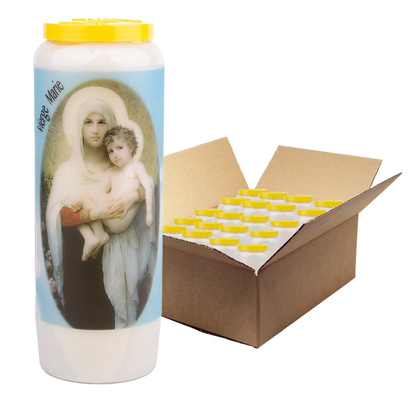 Cirio Novena a la Virgen María modelo 4 - caja de 20 piezas