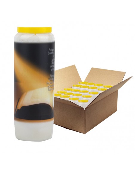 Novena candle prayer to God Open Bible - box of 20 pieces
