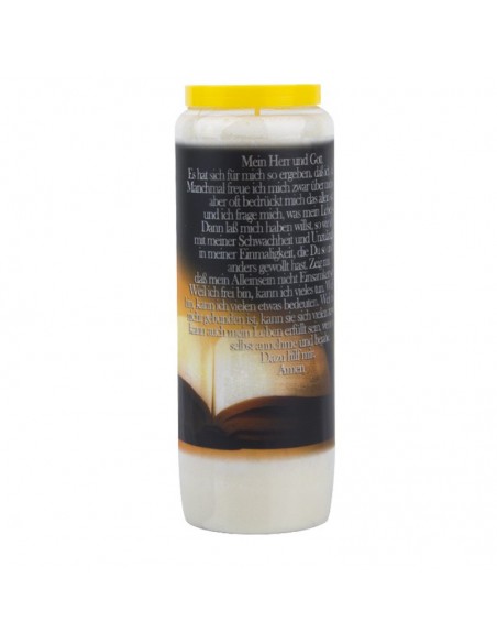 Vela de Novena oración a Dios Biblia Abierta - caja de 20 piezas