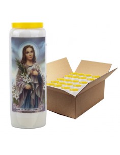 Bougie de neuvaine prière à Sainte Maria Goretti- carton 20 pièces