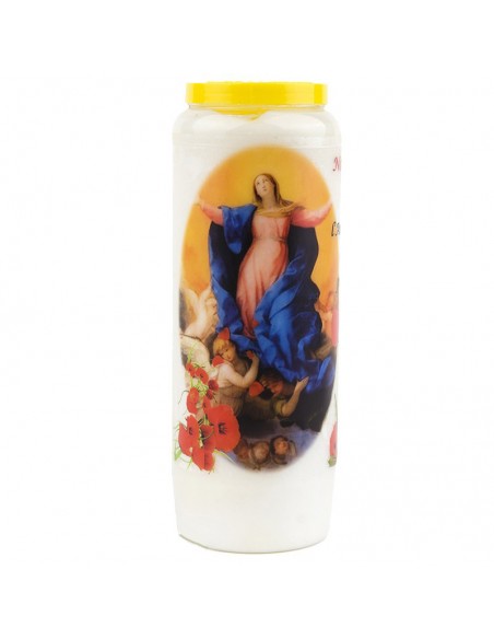 Novena candle to Our Lady of the Assumption