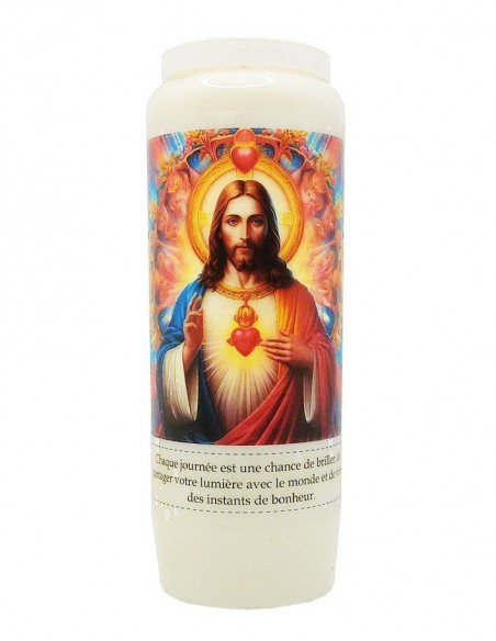 Novena candle to the Sacred Heart of Jesus - modern - angels
