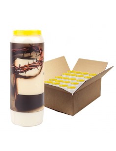 Bougie de neuvaine aux 12 articles de la Foi - carton 20 pièces