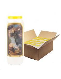 Bougie de neuvaine à Saint Joseph de Cupertino - carton 20 pièces