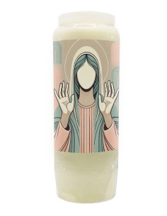 Bougie de neuvaine personnalisable avec votre visage - pastel