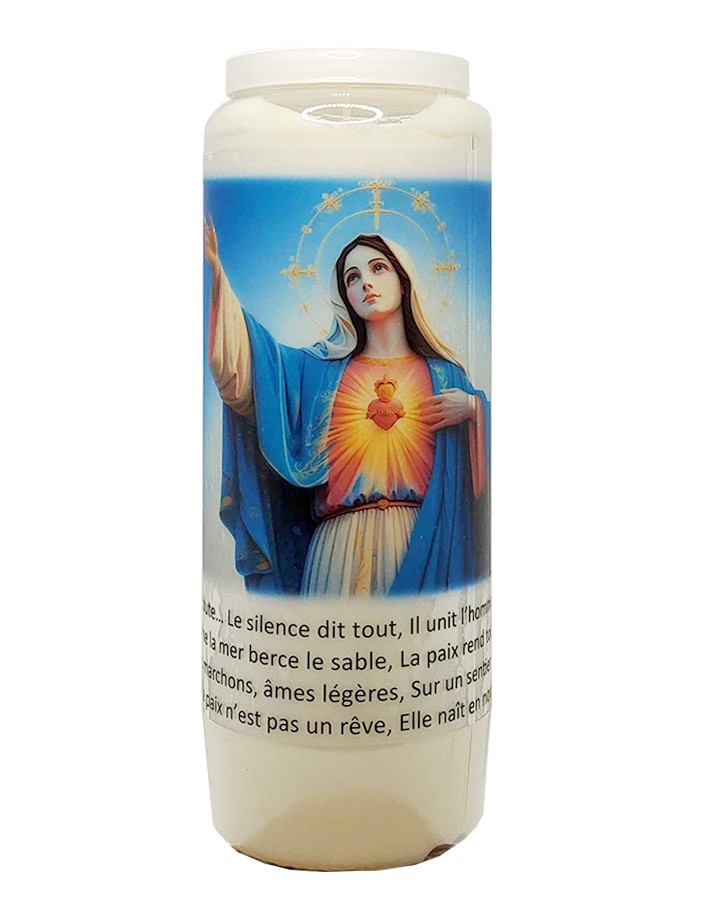 Novena candle to the Sacred Heart of Mary - Outstretched hand - 15