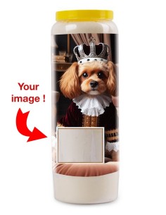 Bougie de neuvaine Chien mon Compagnon avec photo - Cavalier King Charles