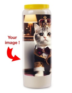 Bougie de neuvaine Chat mon Compagnon avec photo - Tigré