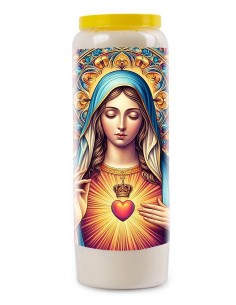 Vela de novena al Sagrado Corazón de María - Nubes estilizadas - 13
