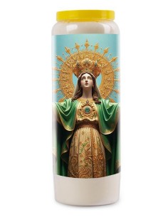 Novena candle to the Sacred Heart of Mary - Golden crown - 21