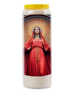 Cero della Novena al Sacro Cuore di Maria - Drappo rosso - 25