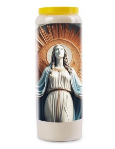 Novena Candle to the Sacred Heart of Mary - Alabaster - 26