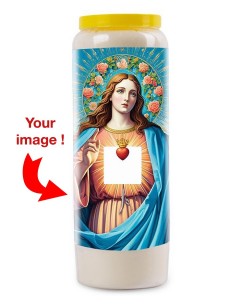 Neuvaine Kerze mit Ihrem Bild personalisierbar - Heiliges Herz - 17