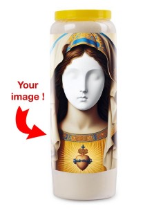 Novena candle personalized with your face - blue and gold - 32