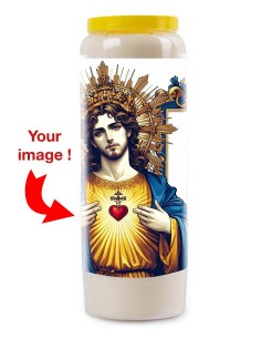 Novena candle customizable with your image - Sacred Heart of Jesus - 12