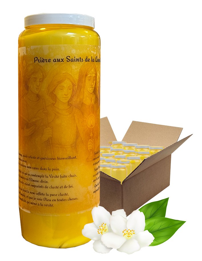 Vela de Novena a los Santos de la Divina Luz, Aroma a Jazmín - Caja de 20