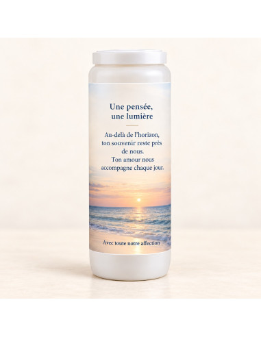 Bougie neuvaine deuil personnalisable | Horizon apaisant