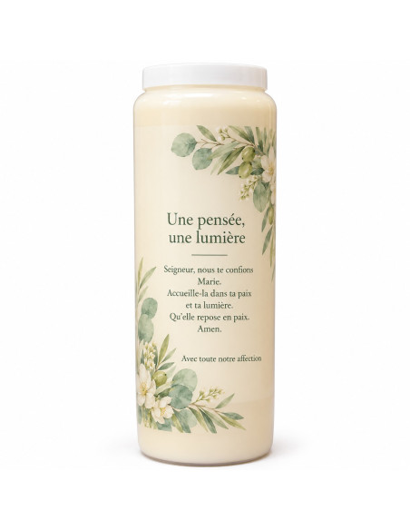 Personalised remembrance novena candle – Model 1