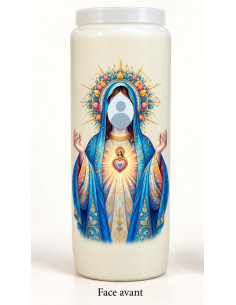 Vela de novena personalizada con tu rostro – María 19