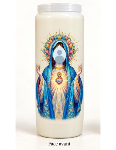 Bougie de neuvaine personnalisable avec votre visage – Marie 19