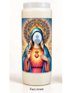 Candela della novena da personalizzare con il proprio volto - colomba