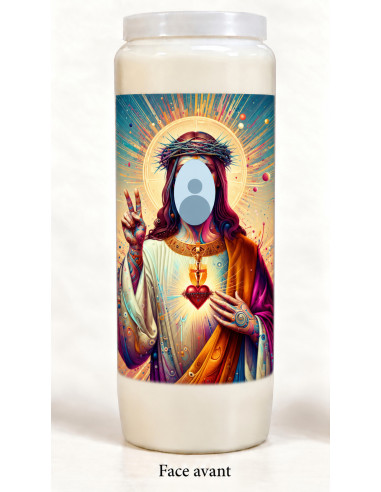 Candle with your face – Jesus with a radiant background