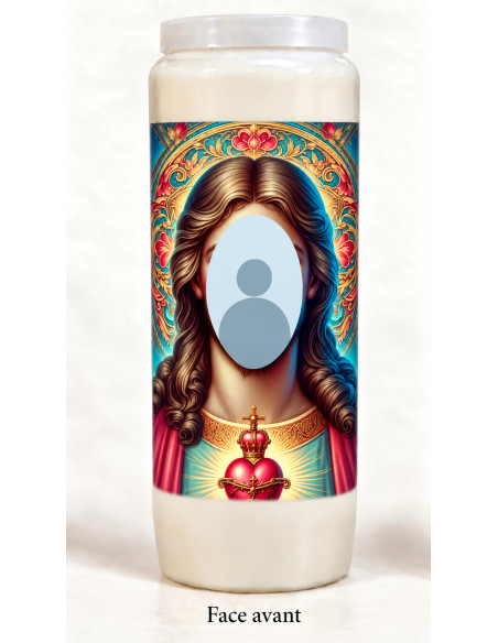 Candela con il tuo volto – Ritratto di Gesù blu e oro