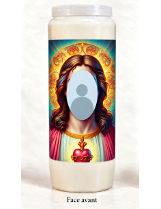 Candela con il tuo volto – Gesù con aureola dorata