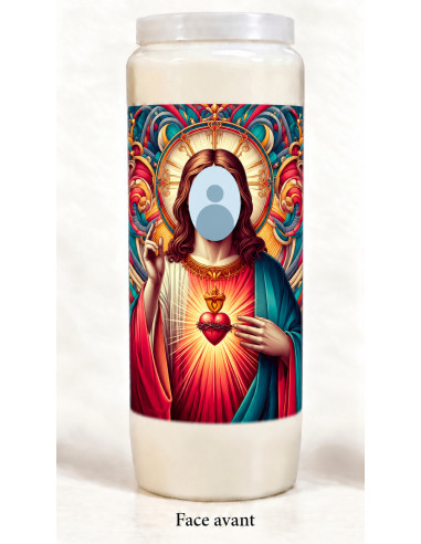Vela con tu rostro – Jesús con volutas multicolores